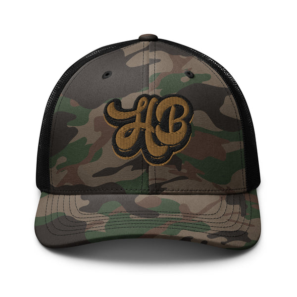 HB Black Camouflage trucker hat