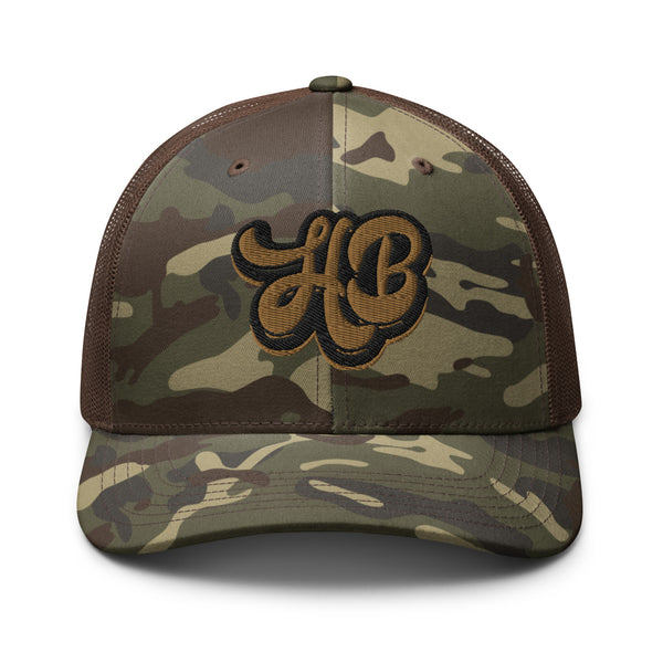 HB Brown Camouflage trucker hat