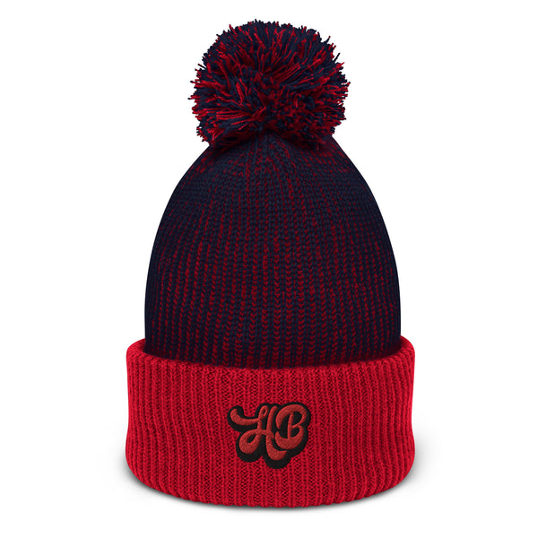 Hillbilly Swag HB Red Puff Pom-Pom Beanie